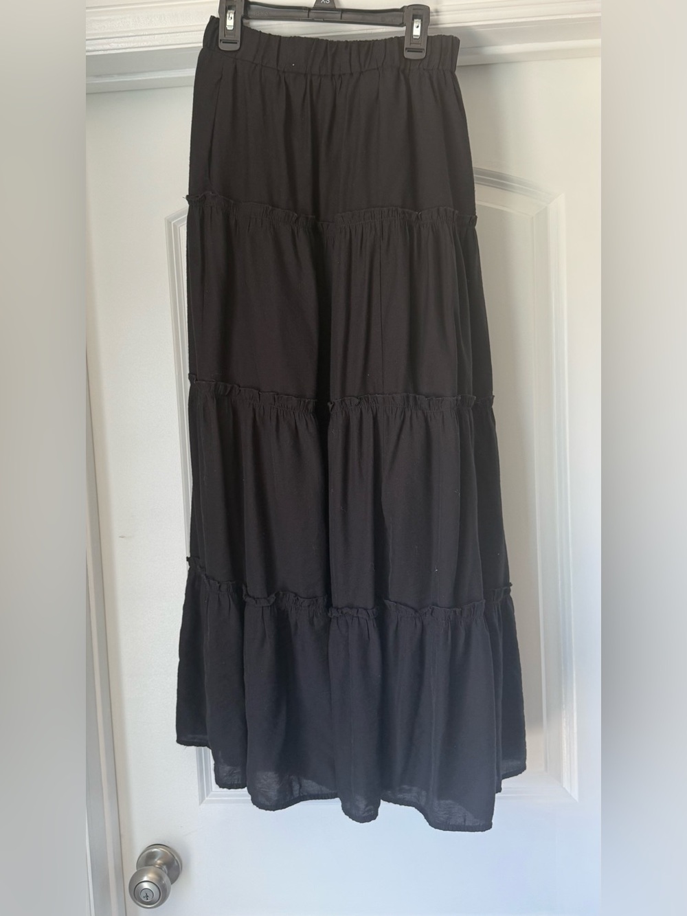 Black Tiered Maxi Skirt - Women